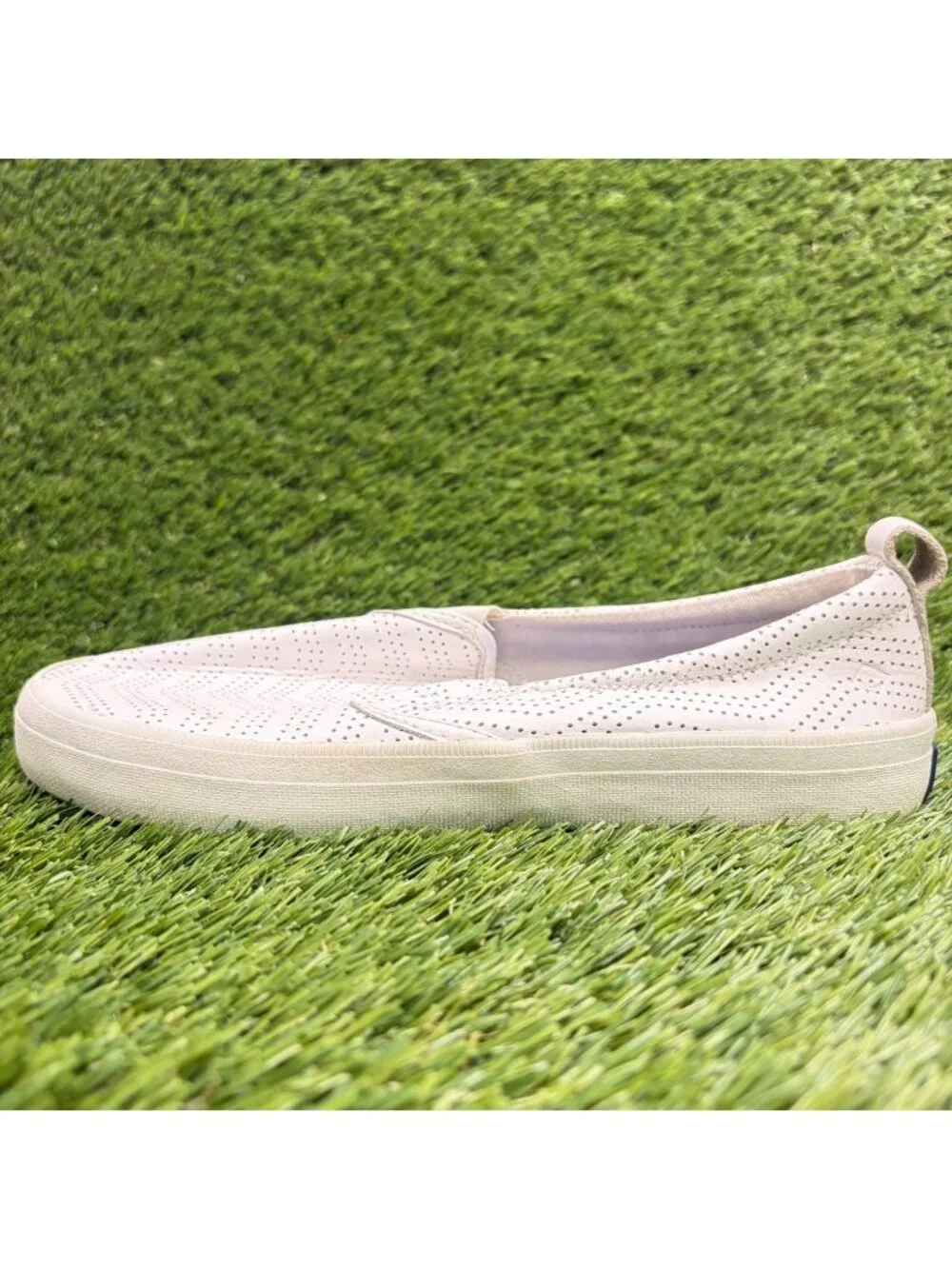 Sperry Crest Twin Gore Womens Size 7 White Perforated Leather Slip On Shoes